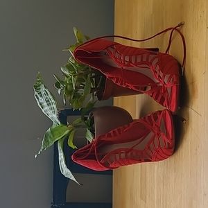Red size 9 heels JustFab